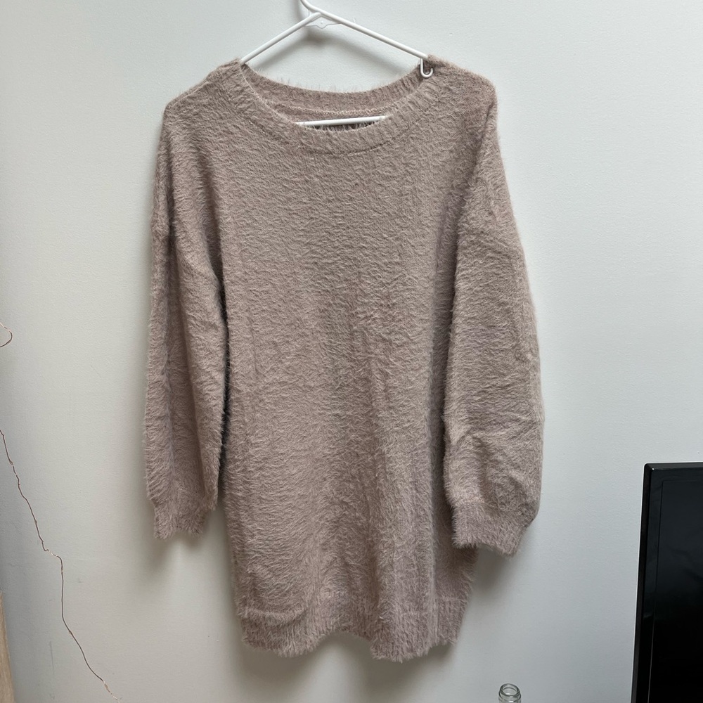 Soft pink sweater dress